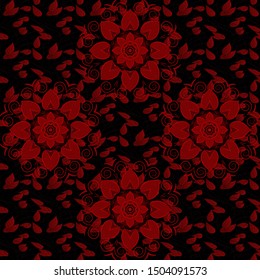 It can be used on mug prints, baby apparels, wallpaper, wrapping boxes etc. Elegant, bright and seamless brown, red and black flower pattern design.