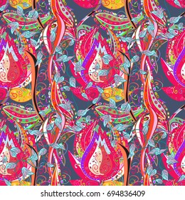 It can be used on mug prints, baby apparels, wallpaper, wrapping boxes etc. Vector. Elegant, bright and seamless flower pattern design.