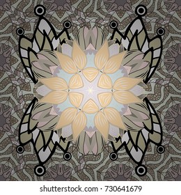 It can be used on mug prints, baby apparels, wallpaper, wrapping boxes etc. Vector. Elegant, bright and seamless neutral, beige and black flower pattern design.