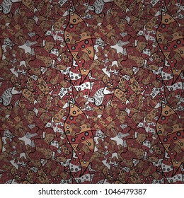 It can be used on wallpaper, wrapping boxes, mug prints, baby apparels etc. Vector illustration. Seamless pattern Nice fabric pattern. Cute background. Doodles pattern. Pink, black and beige on colors