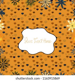 It can be used on wallpaper, mug prints, baby apparels, wrapping boxes etc. Vector - stock. Seamless Beautiful fabric pattern. Nice background. Orange, white and brown on colors. Doodles cute pattern.