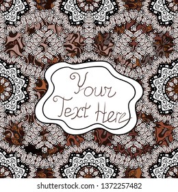 It can be used on wallpaper, wrapping boxes, mug prints, baby apparels etc. Black, white and brown on colors. Doodles pattern. Cute background. Vector sketch. Seamless pattern Nice fabric pattern.