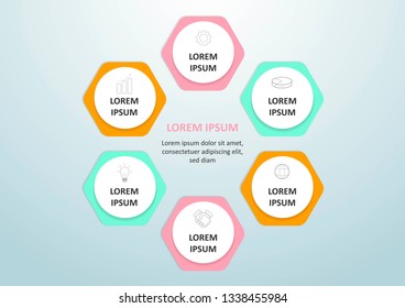 Can be used for presentations banner, workflow layout, process diagram, flow chart, info graph