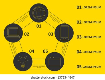 Can be used for presentations banner, workflow layout, process diagram, flow chart, info graph