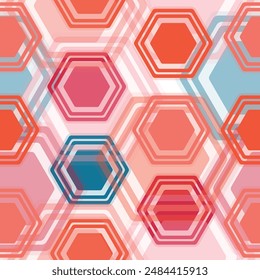 Can be used as a stretch ceiling, floor texture, design element and wallpaper pattern. Hexagon multicolor pattern.