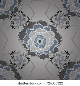 Can be used for textile, book cover, packaging, wedding invitation. Vector seamless pattern with stylized flowers. Beautiful floral background in white, brown and gray colors.