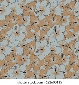 Can be used for textile or fabric. Hand drawn seamless flower illustration.