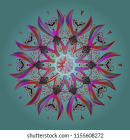 Can be used for textile, greeting card, coloring book, phone case print. Vector Henna tattoo style. Indian floral paisley medallion pattern. Ethnic Mandala ornament.