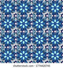 Can be used for textile, greeting card, coloring book, phone case print. Henna tattoo style on a neutral, blue, violet colors. Vector ethnic Mandala ornament. Indian floral paisley medallion banners.