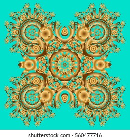 Can be used for textile, greeting card, coloring book, phone case print. Indian floral paisley medallion banners. Henna tattoo style on a blue background. Vector ethnic Mandala ornament.