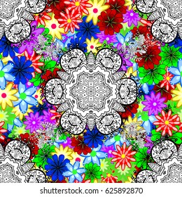 Can be used for textile, greeting card, coloring book, phone case print. Henna tattoo style on a background. Vector ethnic Mandala ornament. Indian floral paisley medallion banners.