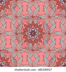 Can be used for textile, greeting card phone case print. Vector ethnic Mandala ornament. Henna tattoo style on a colorful background.