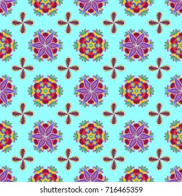 Can be used for textile, greeting card, coloring book, phone case print. Vector Henna tattoo style. Ethnic Mandala ornament. Indian floral paisley medallion pattern.