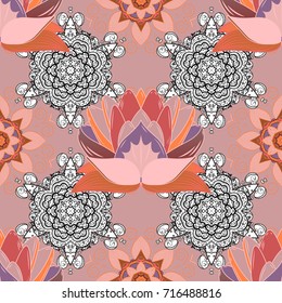 Can be used for textile, greeting card, coloring book, phone case print. Indian floral paisley medallion pattern. Vector Henna tattoo style. Ethnic Mandala ornament.