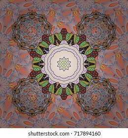 Can be used for textile, greeting card, coloring book, phone case print. Indian floral paisley medallion pattern. Vector Henna tattoo style. Ethnic Mandala ornament.
