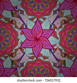 Can be used for textile, greeting card, coloring book, phone case print. Vector Henna tattoo style. Ethnic Mandala ornament. Indian floral paisley medallion pattern.