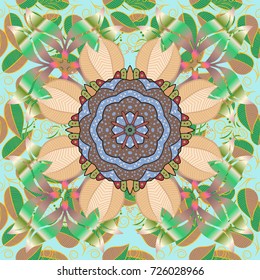 Can be used for textile, greeting card, coloring book, phone case print. Ethnic Mandala ornament. Indian floral paisley medallion pattern. Vector Henna tattoo style.