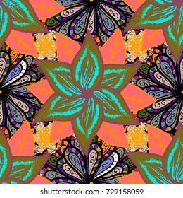 Can be used for textile, greeting card, coloring book, phone case print. Indian floral paisley medallion pattern. Vector Henna tattoo style. Ethnic Mandala ornament.