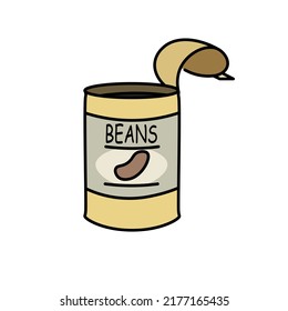 Can of beans simple vector design isolated on white background