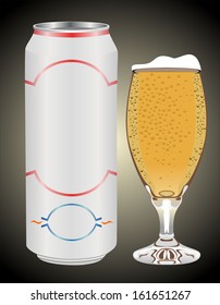 can and beer glass 