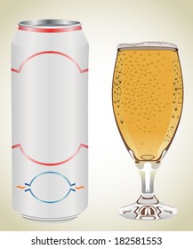 can and beer glass 