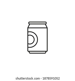 lata del icono de cerveza del icono de barra para concepto móvil y aplicaciones web. La línea delgada de icono de cerveza se puede usar para web y móvil. Icono premium sobre fondo blanco