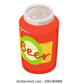 Can of beer icon. Isometric of can of beer vector icon for web design isolated on white background