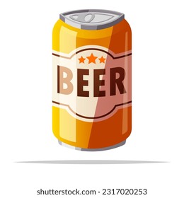 Can of beer vector isolated illustration