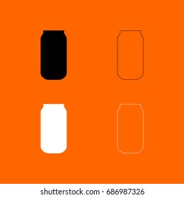 Can black and white set icon .