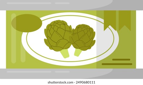 Can With Broccoli Vector Illustration
