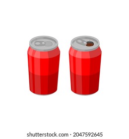 Can of carbonated drink. Fizzy drink, vector illustration