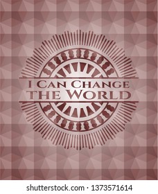 I Can Change the World red geometric emblem. Seamless.