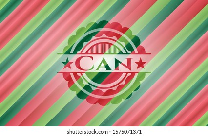Can christmas badge background. Vector Illustration. Detailed.