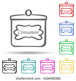 can of cinnamon multi color style icon. Simple thin line, outline vector of bakery shop icons for ui and ux, website or mobile application