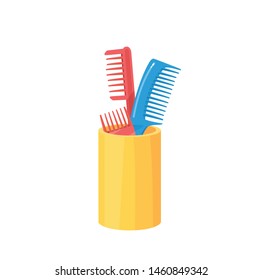 can with a comb vector illustration