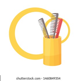 can with a comb vector illustration