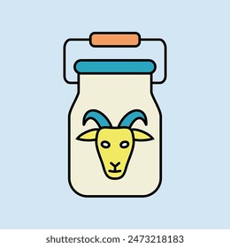 Icono plano de lata para leche. Signo de animal de granja. Símbolo gráfico para el diseño de su Sitio web, logotipo, App, UI. Ilustración vectorial