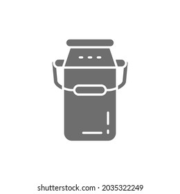 Puede contener el icono gris de leche. Aislado sobre fondo blanco