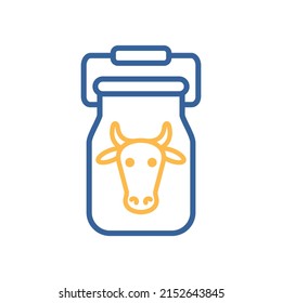 Can container for milk isolated icon. Farm animal sign. Graph symbol for your web site design, logo, app, UI. Vector illustration