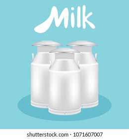 can container for milk isolated on white background.