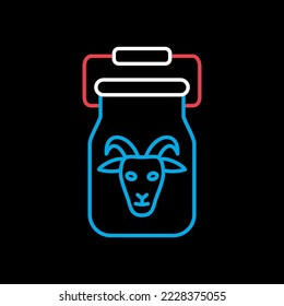 Puede contener leche aislada en un icono de fondo oscuro. Signo de animal de granja. Símbolo gráfico para el diseño del sitio web, logotipo, aplicación, interfaz de usuario. Ilustración del vector