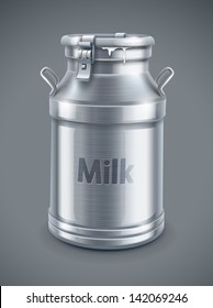 can container for milk on gray background - EPS10 vector illustration