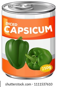 A Can of Diced Capsicum illustration