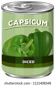 A Can of Diced Capsicum illustration