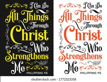 I can do all the things and Christ who strengthens me   Christian cross and Bible verse  Christian Runner Bible Verse Women's t  shirt Design  Bible quote  Inspirational Motivational Quote