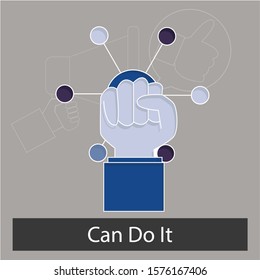 Can do it concept. Creative idea design. Flat vector illustration for template, brochure, presentation or web site.