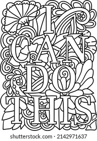 I Can Do This Motivational Quote Coloring Page 