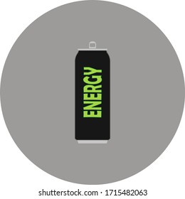 can of energy drink on white background vector