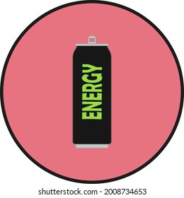 can of energy drink on white background vector