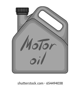 Can of engine oil.Car single icon in monochrome style vector symbol stock illustration web.